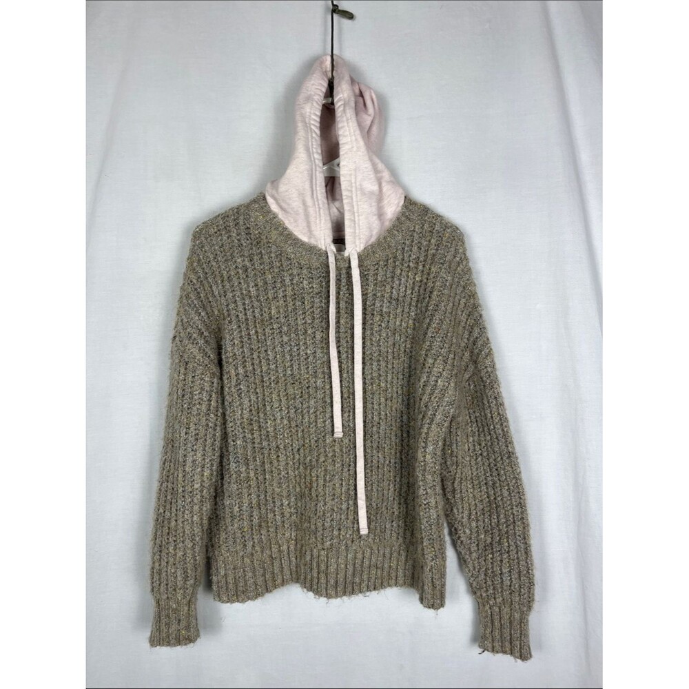 Offline Aerie Brown and Pink Chunky Hooded Sweatshirt